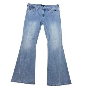 True Religion Joey Flare Legs Jeans Women 34x30 Light Blue Washed Low Rise